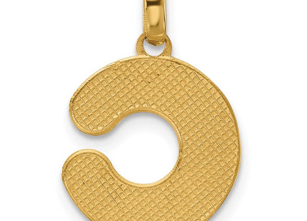 14ky Fancy Letter Initial Pendant Necklace in Elegant Script Design