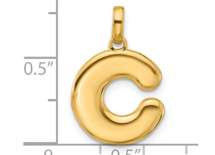 14ky Fancy Letter Initial Pendant Necklace in Elegant Script Design