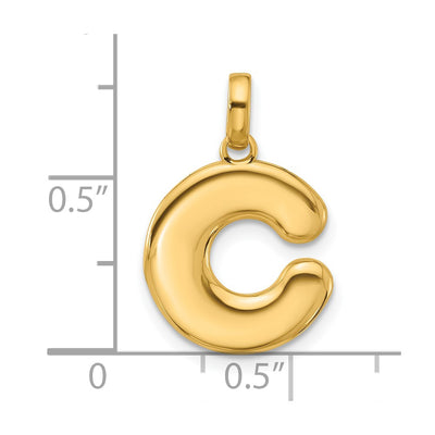14ky Fancy Letter Initial Pendant Necklace in Elegant Script Design