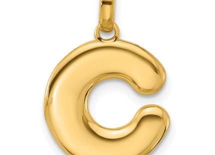 14K yellow gold initial necklace