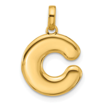 14K yellow gold initial necklace