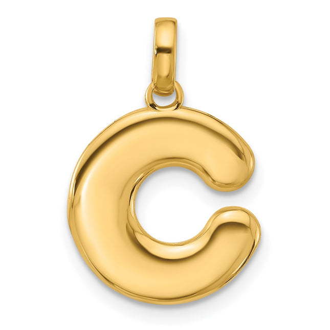 14K yellow gold initial necklace