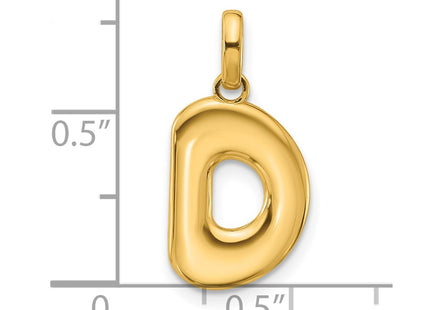 14ky Fancy Letter Initial Pendant Necklace in Elegant Script Design