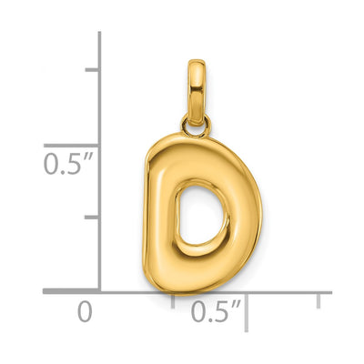 14ky Fancy Letter Initial Pendant Necklace in Elegant Script Design