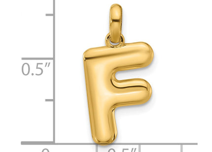14ky Fancy Letter Initial Pendant Necklace in Elegant Script Design