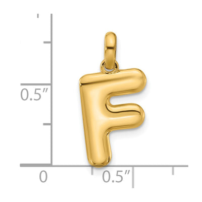 14ky Fancy Letter Initial Pendant Necklace in Elegant Script Design