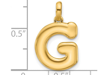 14ky Fancy Letter Initial Pendant Necklace in Elegant Script Design