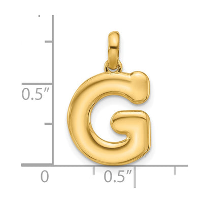 14ky Fancy Letter Initial Pendant Necklace in Elegant Script Design
