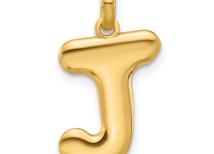 14K yellow gold letter J pendants & charm
