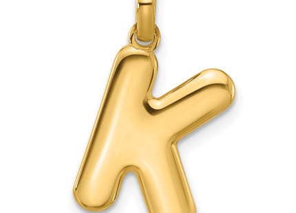 14K yellow gold letter K pendants & charm