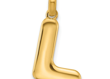 14K yellow gold letter L pendants & charm