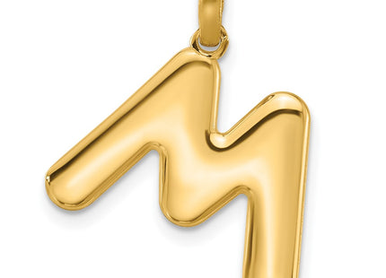 14K yellow gold letter M pendants & charm