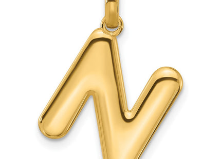 14K yellow gold letter N pendants & charm