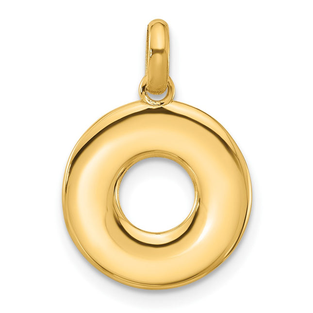 14K yellow gold letter O pendants & charm