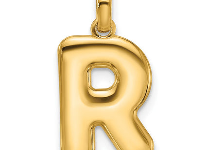 14K yellow gold letter R pendants & charm