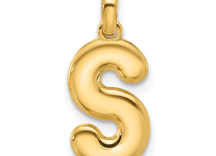 14K yellow gold letter S pendants & charm