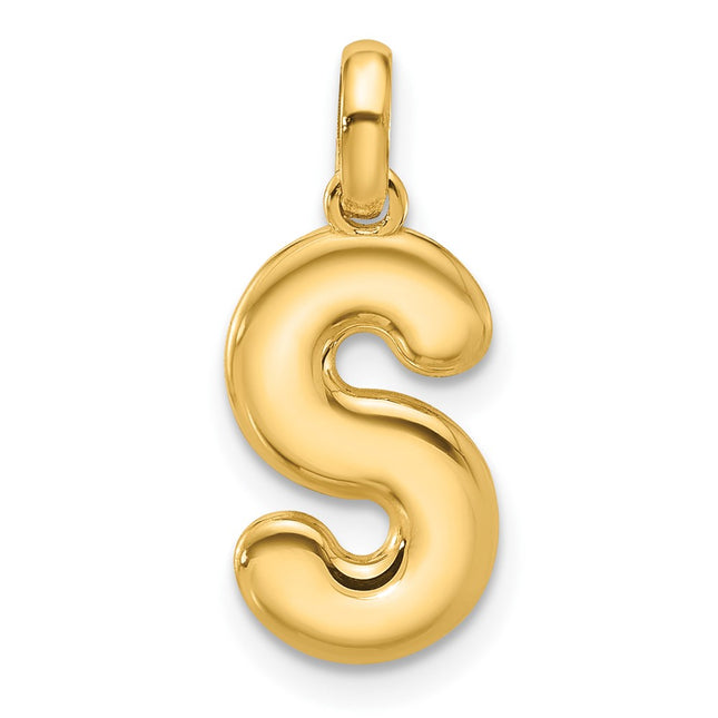 14K yellow gold letter S pendants & charm