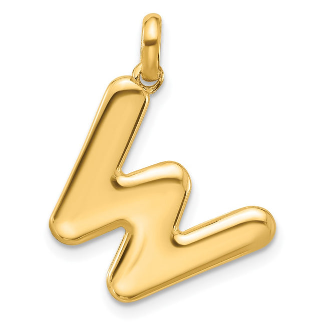 14K yellow gold letter W pendants & charm