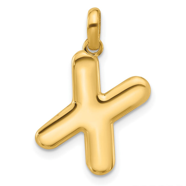 14K yellow gold letter X pendants & charm