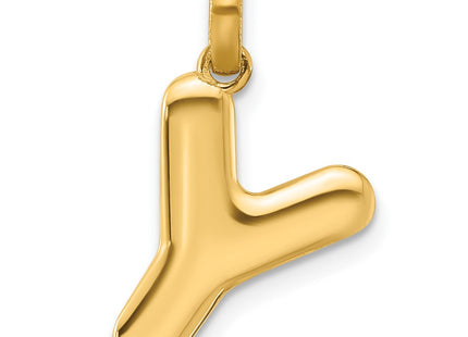 14K yellow gold letter Y pendants & charm