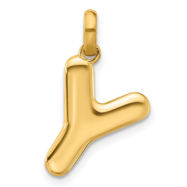 14K yellow gold letter Y pendants & charm