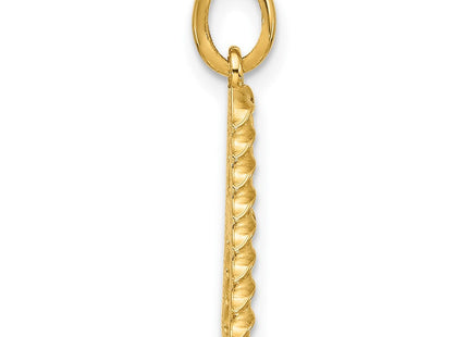 14ky Fancy Twist Initial Letter Pendant Necklace Jewelry Collection (Style D5677A)