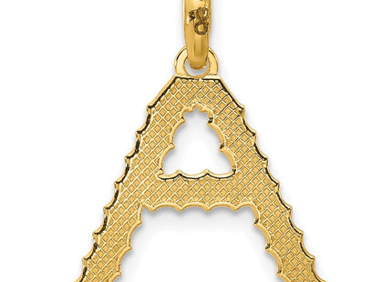 14ky Fancy Twist Initial Letter Pendant Necklace Jewelry Collection (Style D5677A)