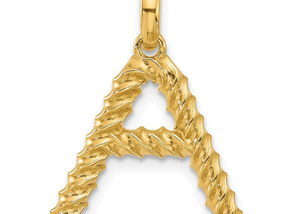 14ky Fancy Twist Initial Letter Pendant Necklace Jewelry Collection (Style D5677A)