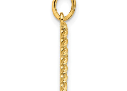 14ky Fancy Twist Initial Letter Pendant Necklace Jewelry Collection (Style D5677B)