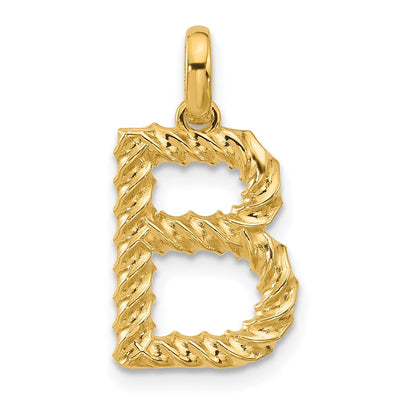 14K yellow gold initial necklace