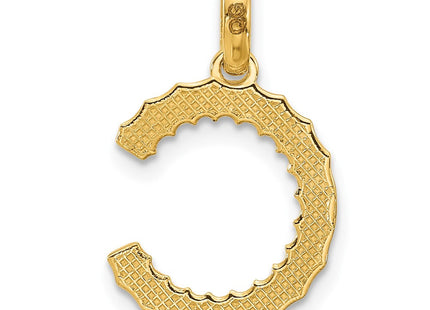 14ky Fancy Twist Initial Letter Pendant Necklace Jewelry Collection (Style D5677C)