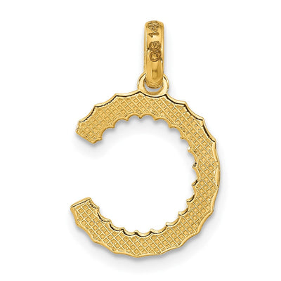 14ky Fancy Twist Initial Letter Pendant Necklace Jewelry Collection, 22 x 14.09mm