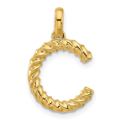 14K yellow gold initial necklace