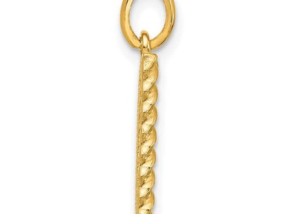 14ky Fancy Twist Initial Letter Pendant Necklace Jewelry Collection (Style D5677D)