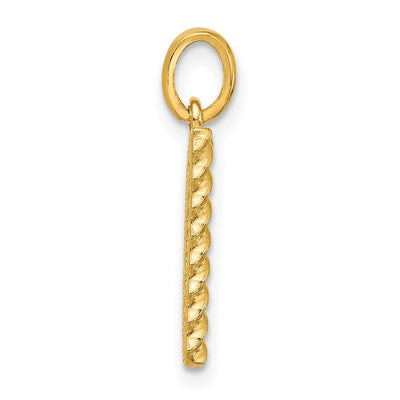 14ky Fancy Twist Initial Letter Pendant Necklace Jewelry Collection, 22 x 10.43mm