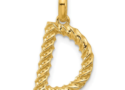 14ky Fancy Twist Initial Letter Pendant Necklace Jewelry Collection (Style D5677D)