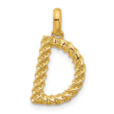 14K yellow gold initial necklace