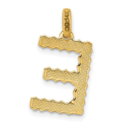 14ky Fancy Twist Initial Letter Pendant Necklace Jewelry Collection, 23 x 11.05mm