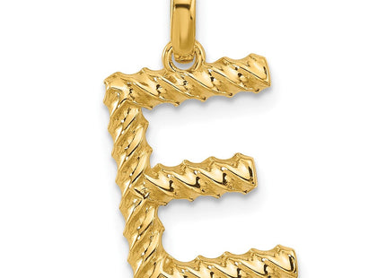 14ky Fancy Twist Initial Letter Pendant Necklace Jewelry Collection (Style D5677E)