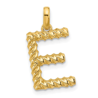 14K yellow gold initial necklace