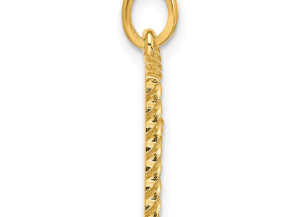 14ky Fancy Twist Initial Letter Pendant Necklace Jewelry Collection (Style D5677F)