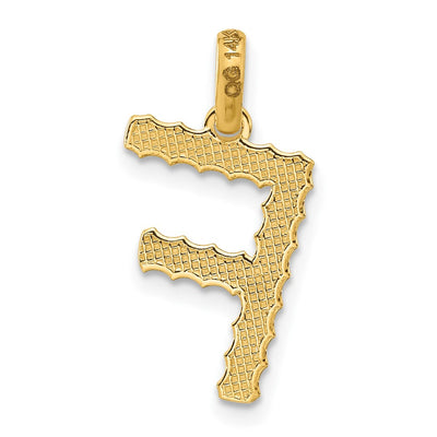 14ky Fancy Twist Initial Letter Pendant Necklace Jewelry Collection, 23 x 10.96mm