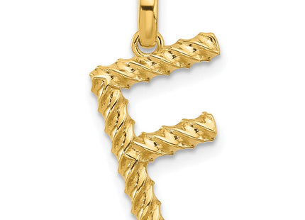 14ky Fancy Twist Initial Letter Pendant Necklace Jewelry Collection (Style D5677F)