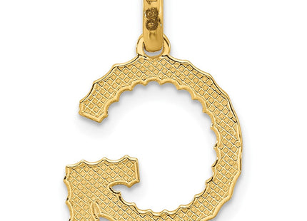 14ky Fancy Twist Initial Letter Pendant Necklace Jewelry Collection (Style D5677G)