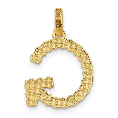 14ky Fancy Twist Initial Letter Pendant Necklace Jewelry Collection, 23 x 13.93mm