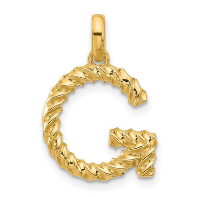14K yellow gold initial necklace
