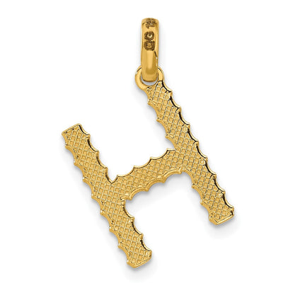 14ky Fancy Twist Initial Letter Pendant Necklace Jewelry Collection, 22 x 11.39mm