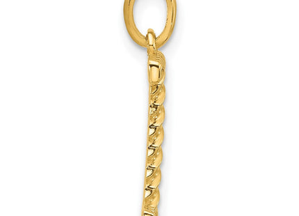 14ky Fancy Twist Initial Letter Pendant Necklace Jewelry Collection (Style D5677I)
