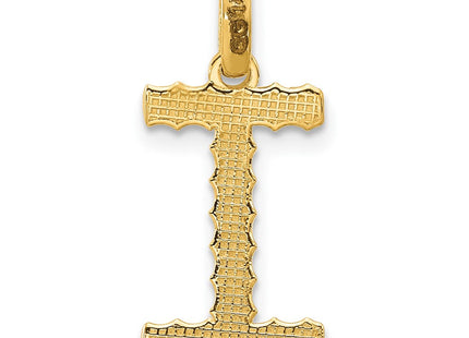 14ky Fancy Twist Initial Letter Pendant Necklace Jewelry Collection (Style D5677I)