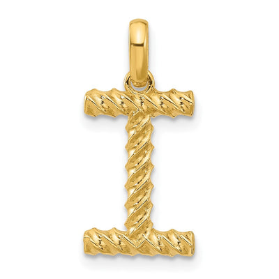 14K yellow gold initial necklace